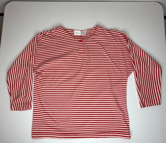 Basic Ingredients Tops - Vintage Basic Ingredients Red White Striped Button Top Small 3/4 Long Sleeve